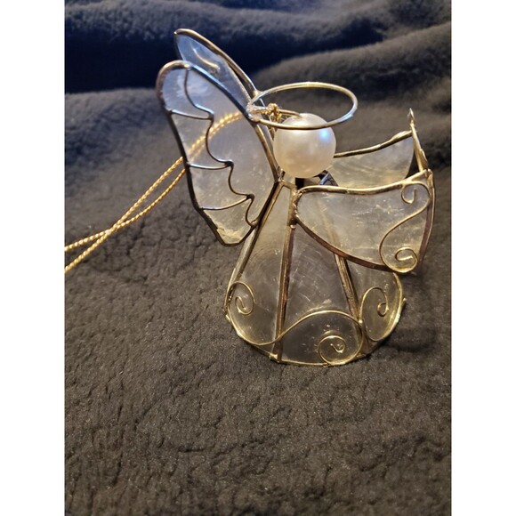 Vintage Capiz Shell Musician Angels Christmas Ornaments 3pc Set - RH#43 - Picture 4 of 16